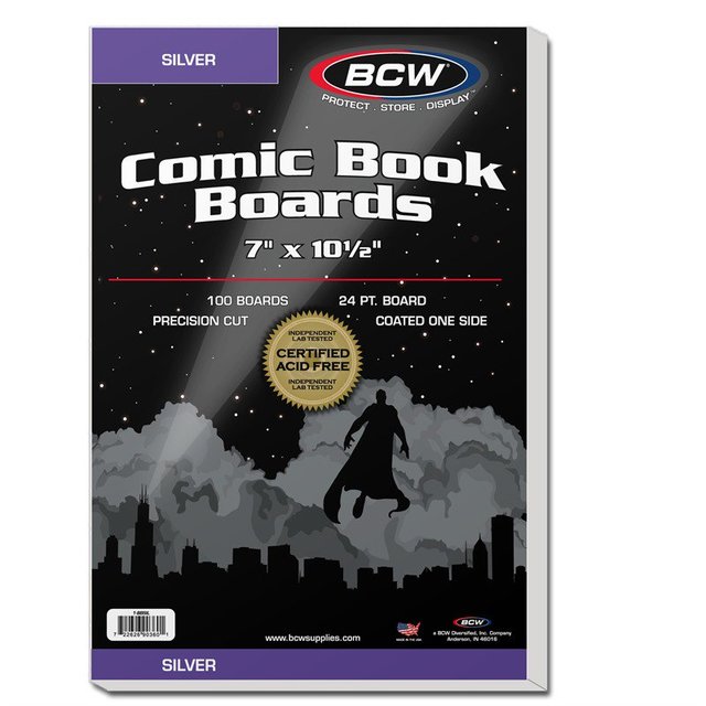 BCW - Silver Comic Backing Boards (100 boards)